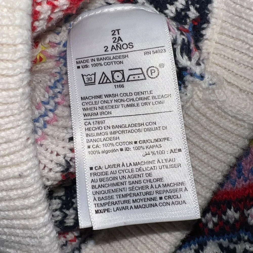 Set of 2 Old Navy Girl's Fair Isle Raglan Pullover Sweaters Size 2T - Picture 7 of 8